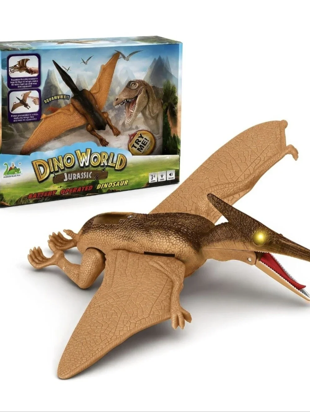 Dragon-i Pterodactyl Dinosaur‎ Toy Electronic Light Up Eyes & Noises Works
